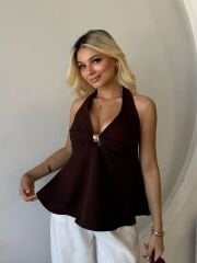 BOYUNDAN BAĞLAMALI DEKOLTELİ BLUZ