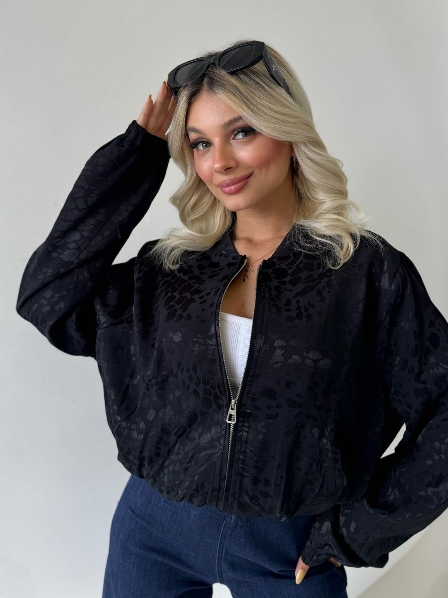 DESENLİ SATEN FERMUARLI CEKET