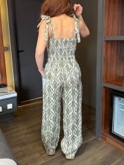 PARILTILI SATEN CROP-PANTOLON TAKIM