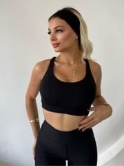 DESTEKLİ SİYAH SPOR BRA