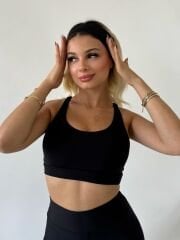 DESTEKLİ SİYAH SPOR BRA