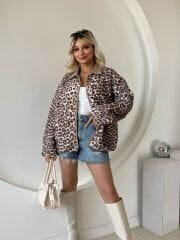 LEOPAR DESEN KAPİTONE MONT