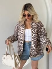 LEOPAR DESEN KAPİTONE MONT