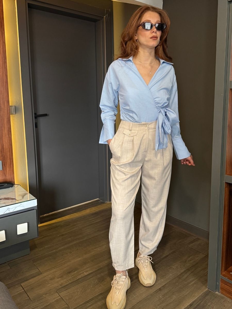 HAVUÇ MODEL KETEN PANTOLON