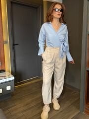 HAVUÇ MODEL KETEN PANTOLON