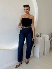 LEOPAR KEMERLİ MOM JEAN