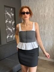 TASARIM ASKILI GARNİLİ BLUZ