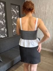 TASARIM ASKILI GARNİLİ BLUZ