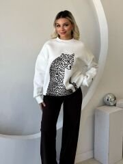 LEOPAR BASKILI SWEAT