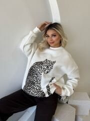 LEOPAR BASKILI SWEAT