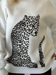 LEOPAR BASKILI SWEAT