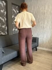 İÇİ ŞORTLU KAHVERENGİ TÜL PANTOLON