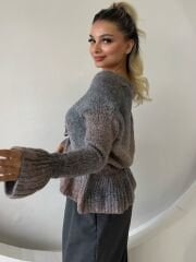 RENK GEÇİŞLİ FIRFIRLI TRİKO HIRKA