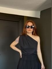 LACOSTE KUMAŞ TEK OMUZ BLUZ