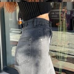 BAGGY FIT YIKAMALI SİYAH KOT PANTOLON