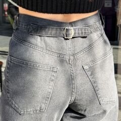 BAGGY FIT YIKAMALI SİYAH KOT PANTOLON