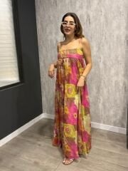ASKILI RENKLİ ELBİSE
