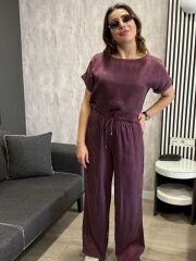 TENSEL KISA KOL CROP PANTOLON TAKIM