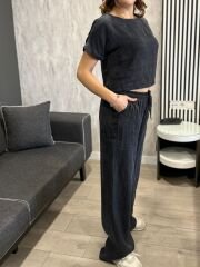 TENSEL KISA KOL CROP PANTOLON TAKIM