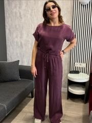 TENSEL KISA KOL CROP PANTOLON TAKIM