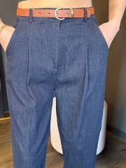 KEMERLİ HAVUÇ MODEL DENİM PANTOLON