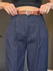 KEMERLİ HAVUÇ MODEL DENİM PANTOLON