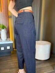 KEMERLİ HAVUÇ MODEL DENİM PANTOLON