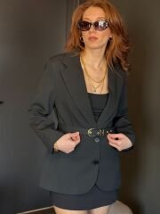 KEMERLİ BLAZER CEKET SİYAH